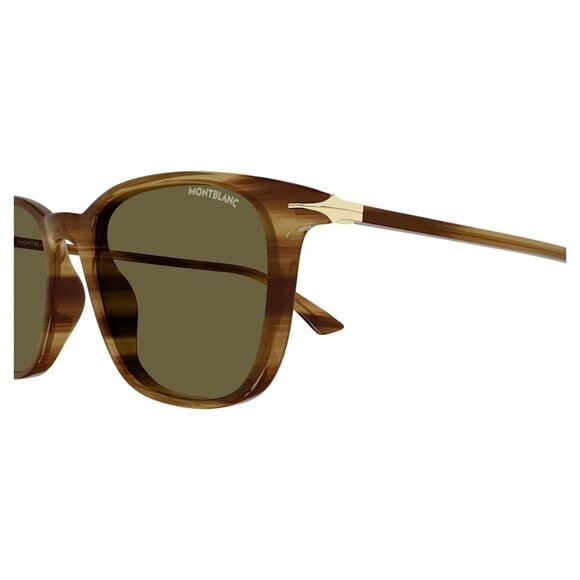 New MONT BLANC NIB Brown Square MB0338S 004 Sunglasses Women - Picture 3 of 4